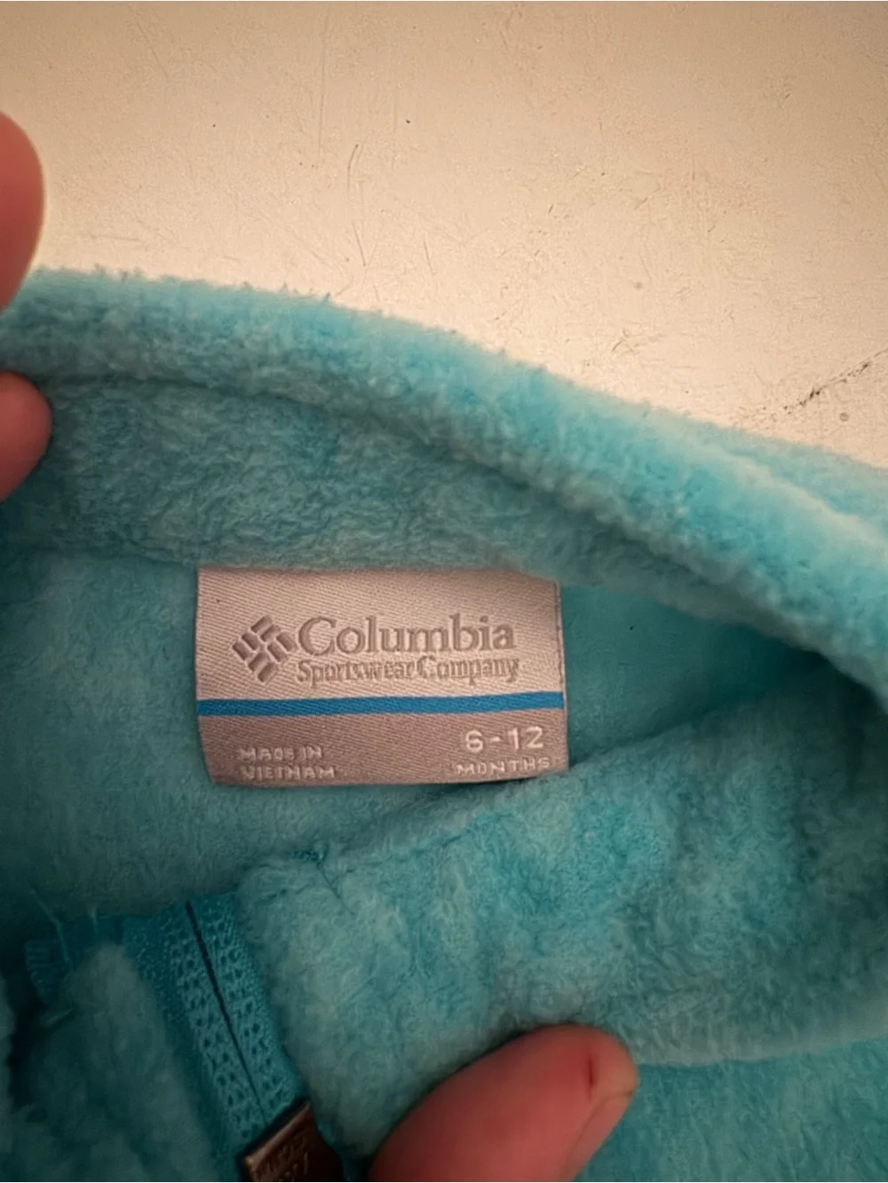 Baby Columbia Teal Zip Fleece Jacket Size 6-12 Months Worn Once